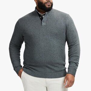 IZOD Men's Big and Tall Button Mock Sweater New with Tags Size XL